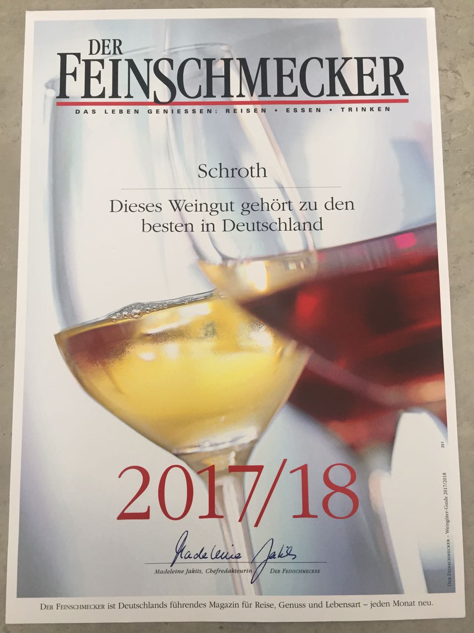 Feinschmecker Urkunde 2017/18